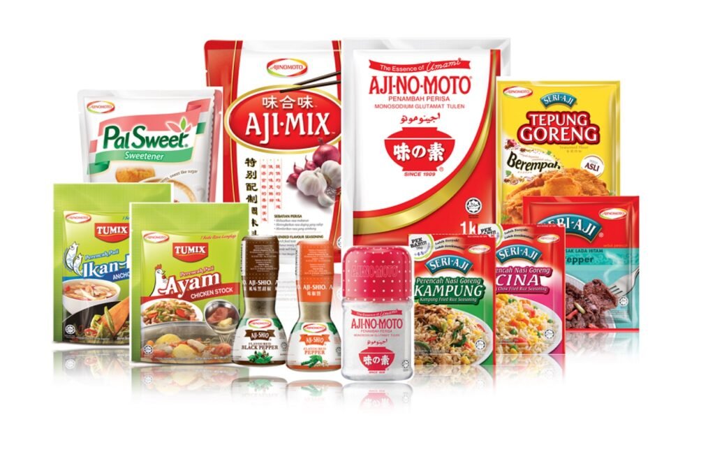 Assorted seasoning, flour, and condiment packets